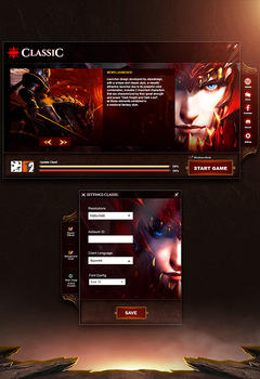 Classic Red Launcher Ui PSD Template