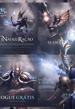 Social Media 4x Banners pack set PSD